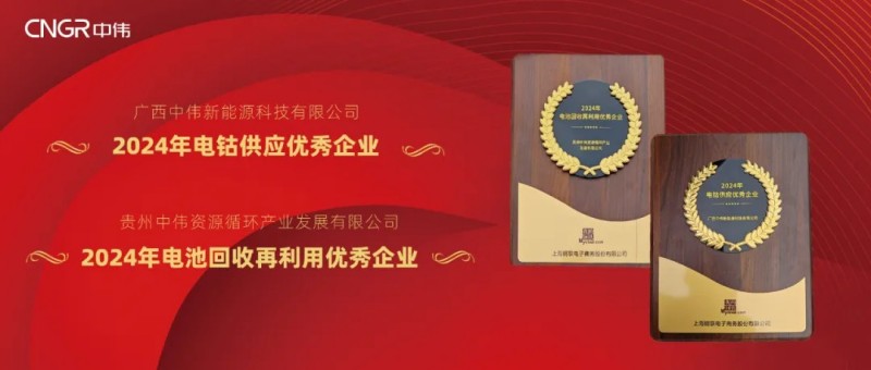 pg国际股份荣获Mysteel2024“电钴供给优良企业”与“电池回收再利用优良企业”